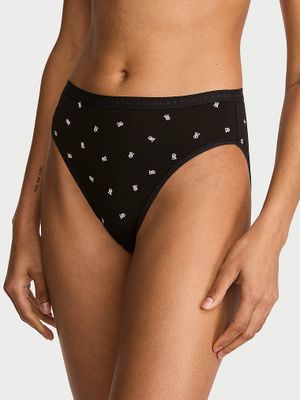 Victoria's Secret Strečové bavlněné kalhotky s vysokými nohavičkami