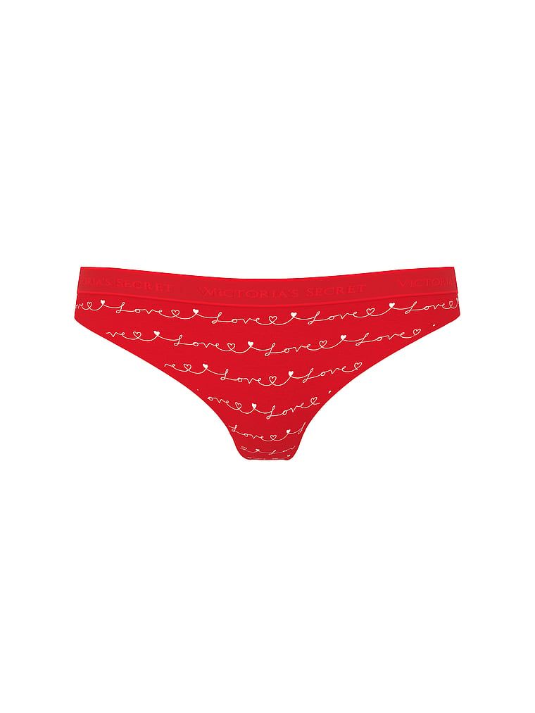 Bavlněné tanga s logem v pase. Produkt je vzorovaný a pochází z kolekce Cotton.