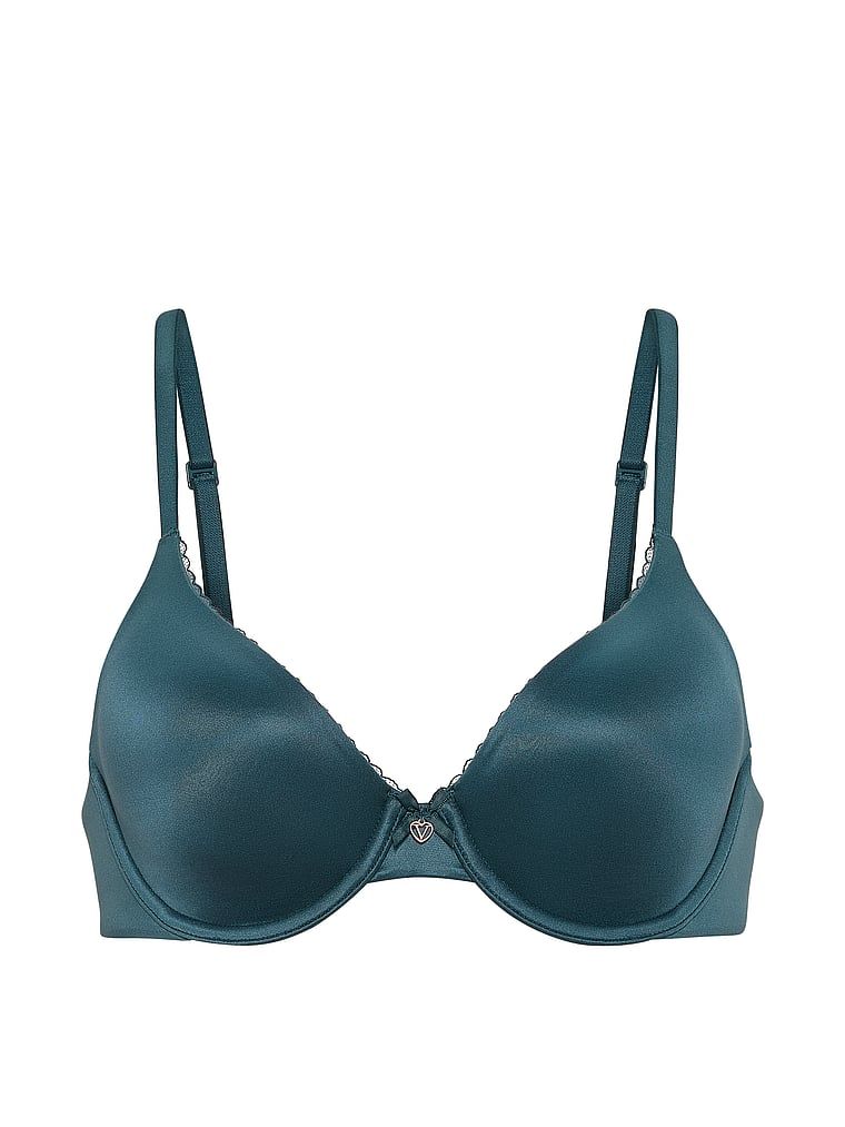 Mírně vycpaná podprsenka s těsně vyplněnými košíčky. Produkt je modrý a pochází z kolekce Body by Victoria.