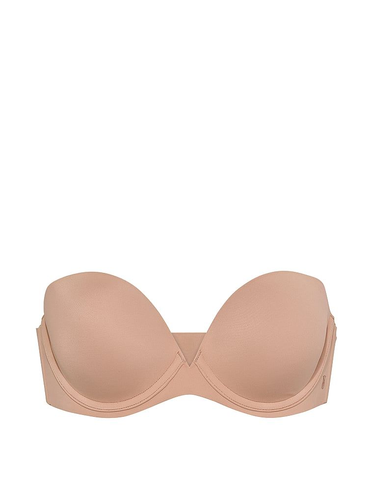 Push-up podprsenka bez ramínek. Produkt je béžové barvy a pochází z kolekce Invisible by Victoria's Secret.