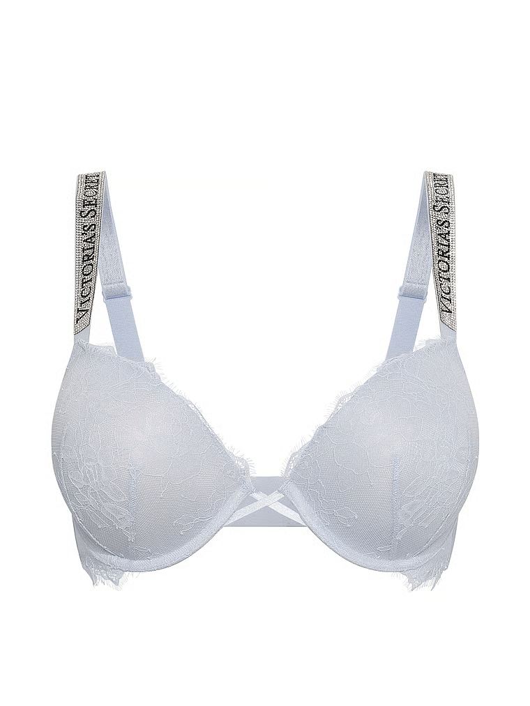 Very Sexy Krajková push-up podprsenka s lesklými ramínky