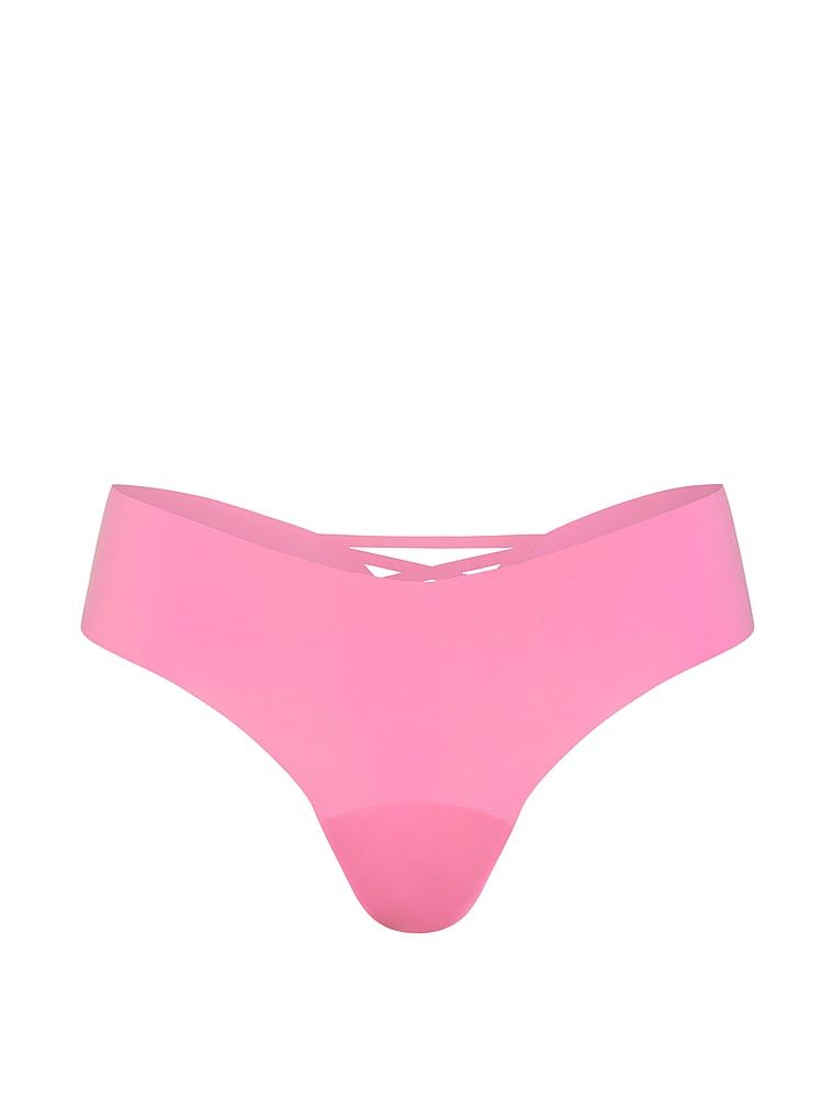 Bezšvové tanga s ramínky na zadní straně No-Show Strappy. Produkt je růžové barvy a pochází z kolekce No-Show.