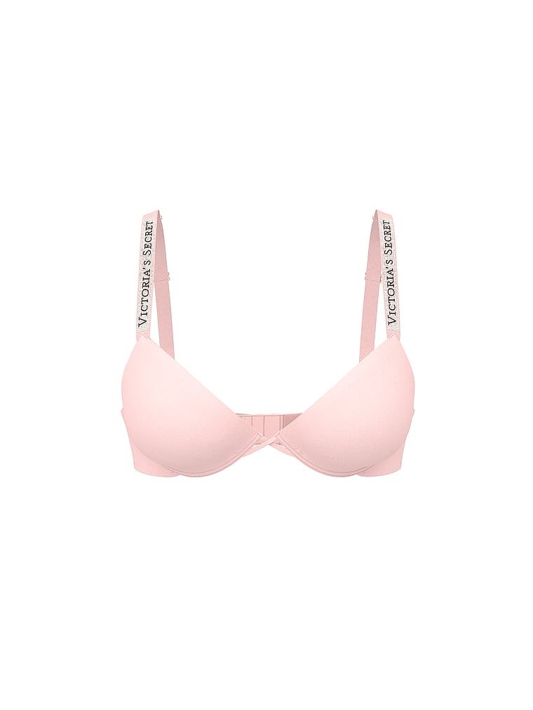 Mírně vycpaná podprsenka s lesklými ramínky Shine Strap Demi. Produkt je růžové barvy a pochází z kolekce Very Sexy.