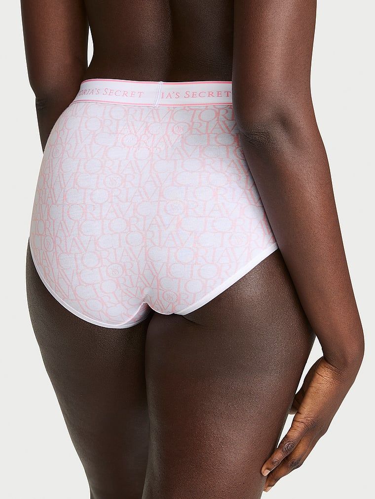 Bavlněné slipy s logem značky s vysokým pasem. Produkt je vzorovaný a pochází z kolekce Cotton.