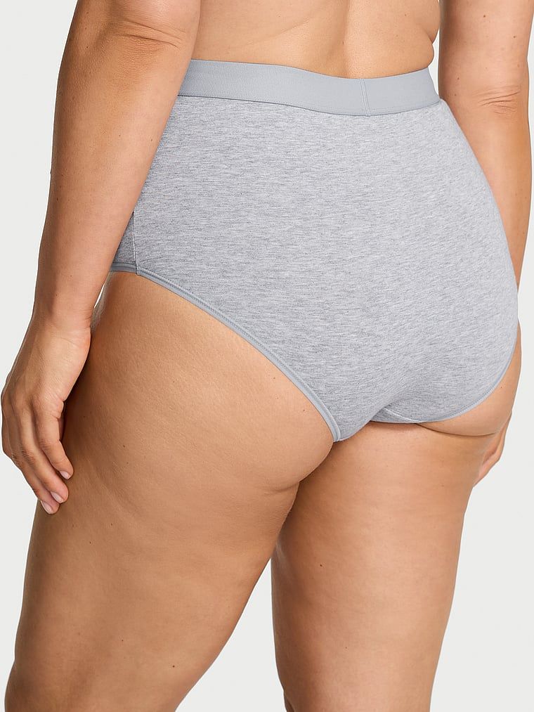 Bavlněné kalhotky s vysokým pasem a logem Shine Patch. Produkt je šedé barvy a pochází z kolekce Cotton.