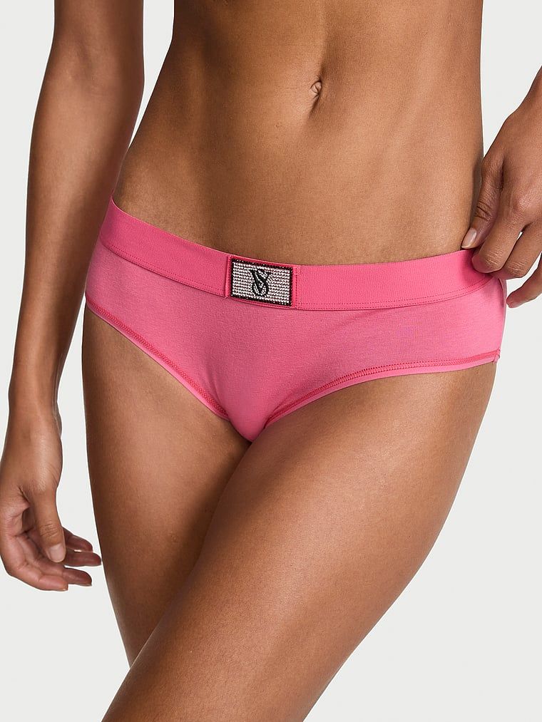 Bavlněné kalhotky s logem Shine Patch Hiphugger. Produkt má růžovou barvu a pochází z kolekce Cotton.