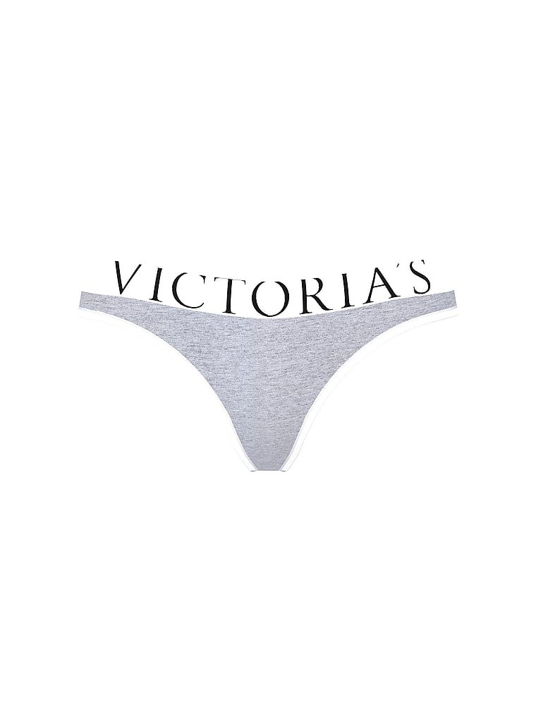 Logo s výbuchem bavlněných tang. Produkt je šedobarevný a pochází z kolekce Cotton.