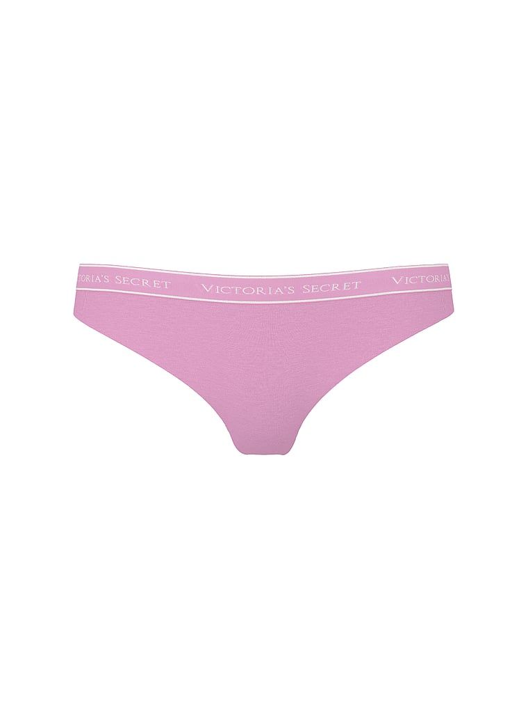 Bavlněná tanga s logem v pase. Produkt má fialovou barvu a pochází z kolekce Cotton.