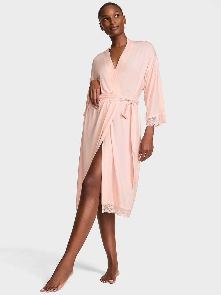 Victoria's Secret Modální župan SoSoft s krajkovým lemem