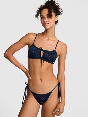 Bikinový top s průstřihem keyhole a zavazováním vpředu
