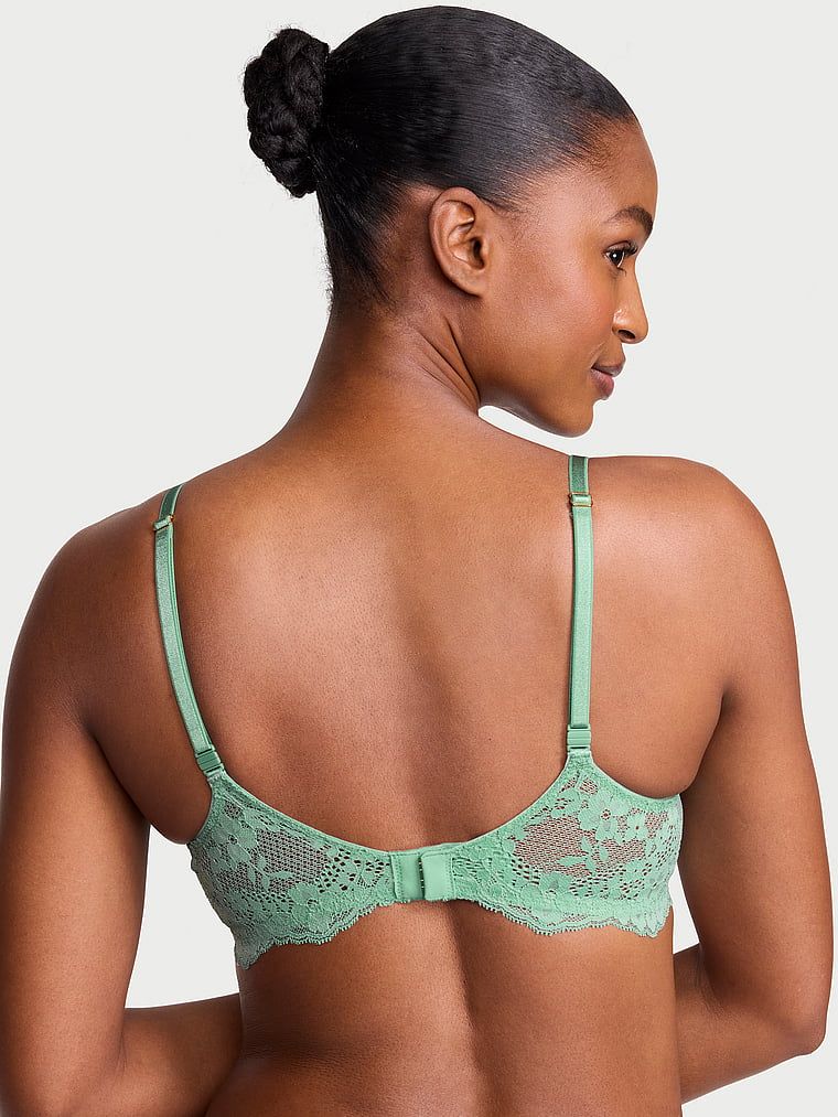 Wicked Lace Balconette nepolstrovaná podprsenka Balconette. Produkt je zelené barvy a pochází z kolekce Dream Angels.