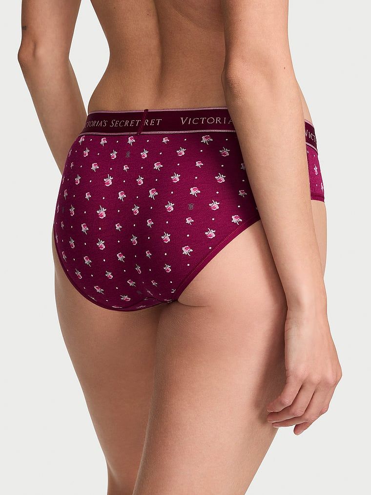 Bavlněné kalhotky s logem Hiphugger v pase. Produkt má květinovou barvu a pochází z kolekce Cotton.