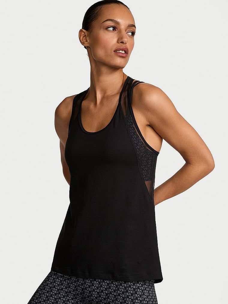 Sportovní bavlněné tričko VSX Pima Racerback. Produkt je černý a pochází z kolekce VSX.