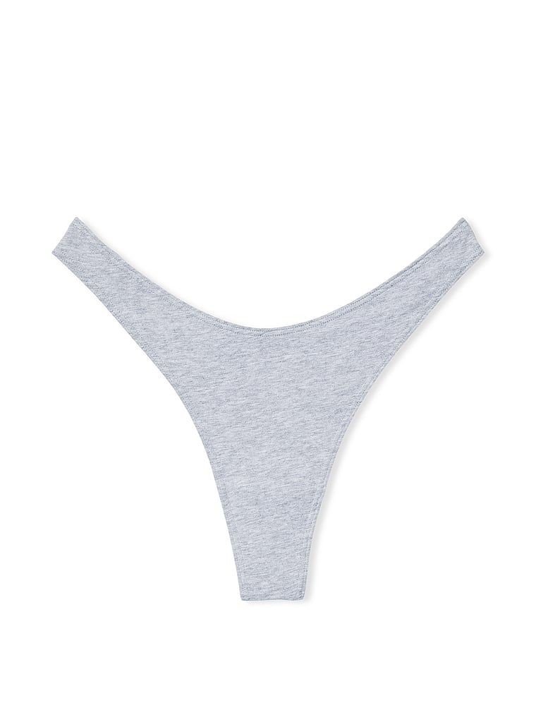 Bavlněná tanga s vysokými nohavicemi Scoop. Produkt je šedý a pochází z kolekce Victoria's Secret.