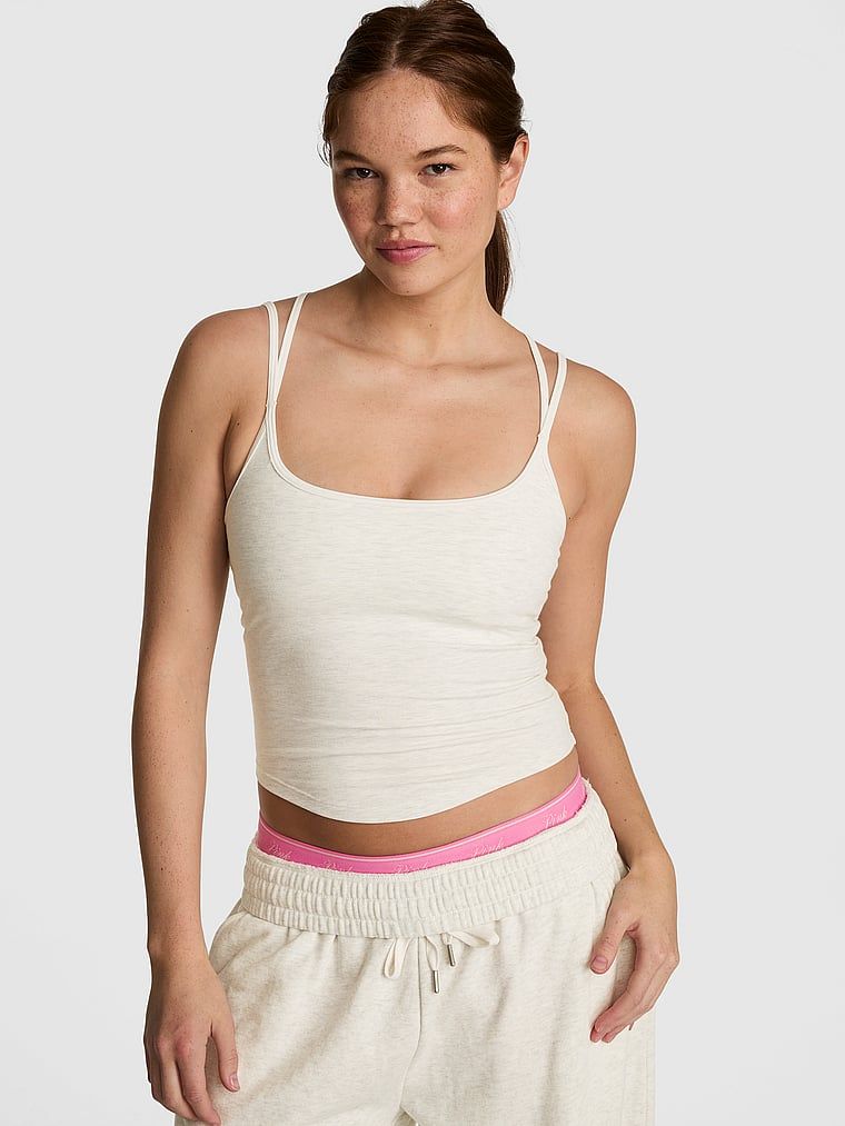 PINK Tílko All-Day Cotton s tenkými ramínky