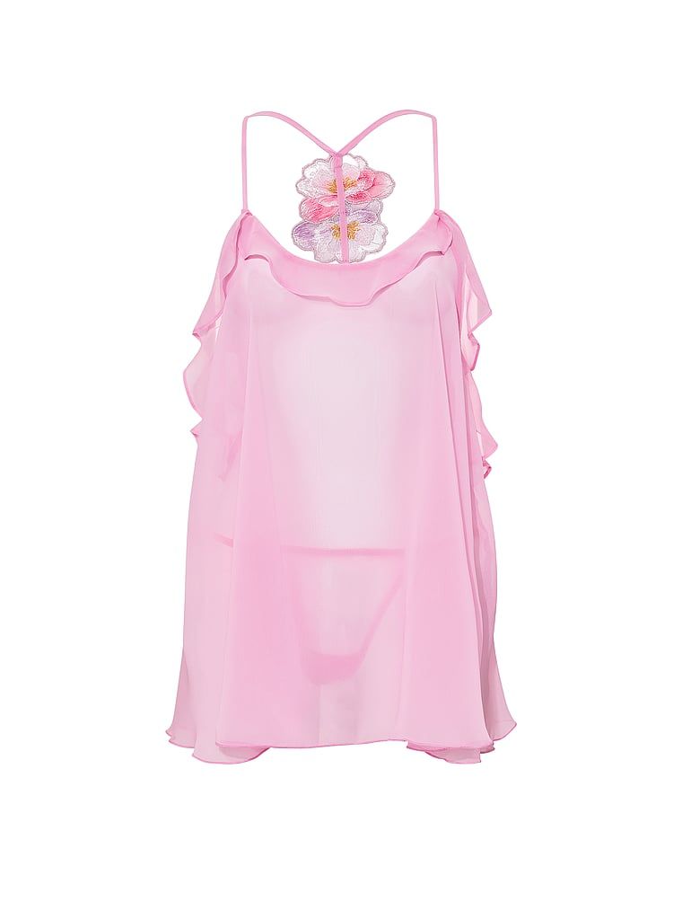 Petticoat a tanga s akvarelovou výšivkou. Produkt je fialové barvy a pochází z kolekce Dream Angels.