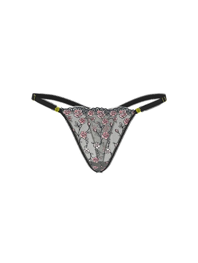 Tanga s nastavitelnými ramínky Tease Rose. Produkt je vzorovaný a pochází z kolekce Victoria's Secret.