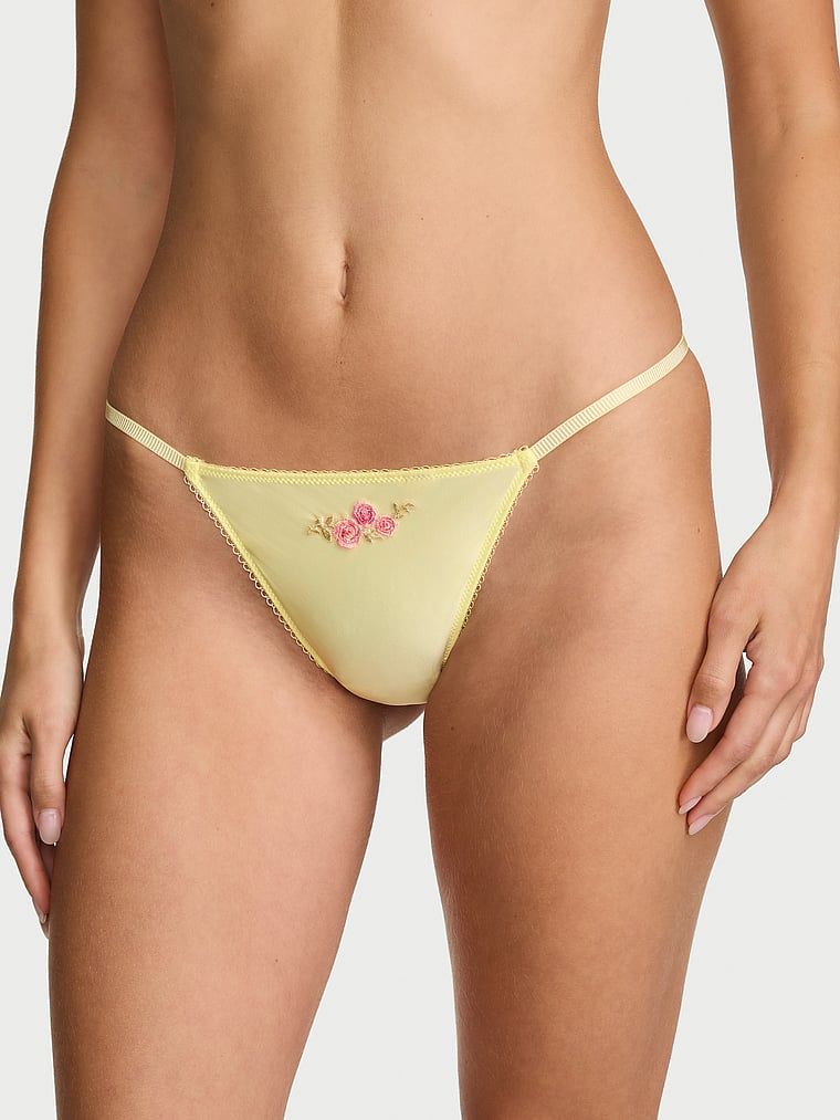 Dream Angels Saténové V-string kalhotky s motivem Sweet Melody