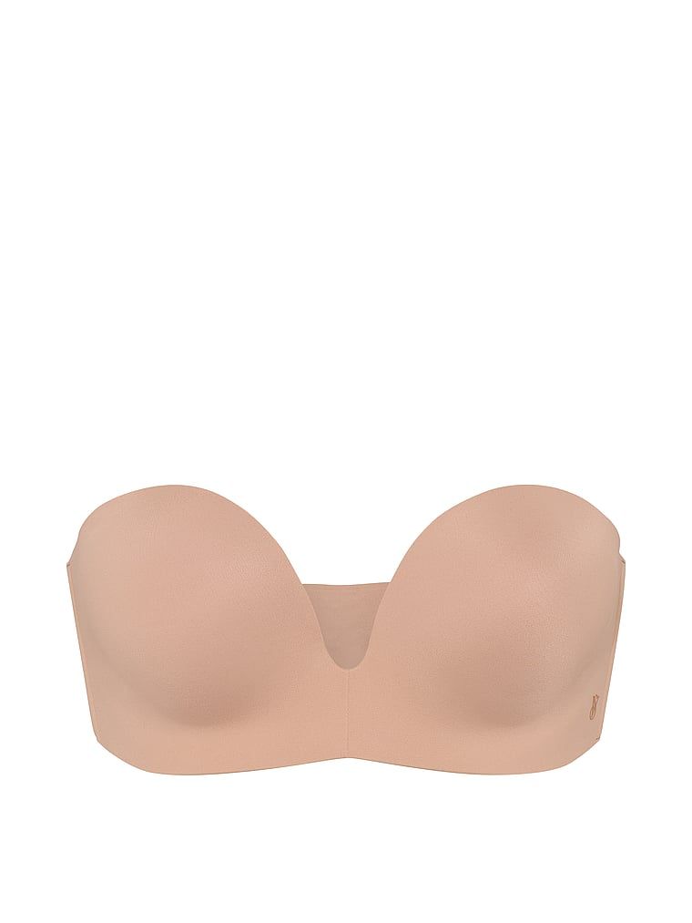 Push-up podprsenka bez ramínek 2 velikosti Bombshell. Produkt je béžové barvy a pochází z kolekce Invisible by Victoria's Secret.