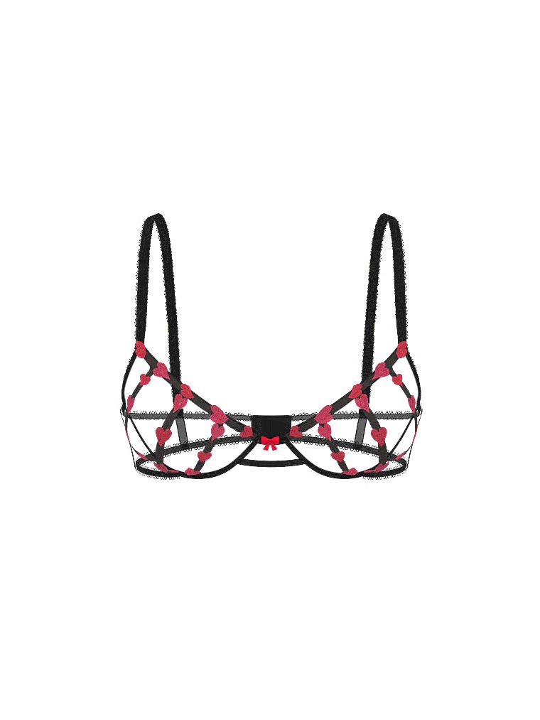 Tease Strappy Heart open cup podprsenka. Produkt je vzorovaný a pochází z kolekce Very Sexy.