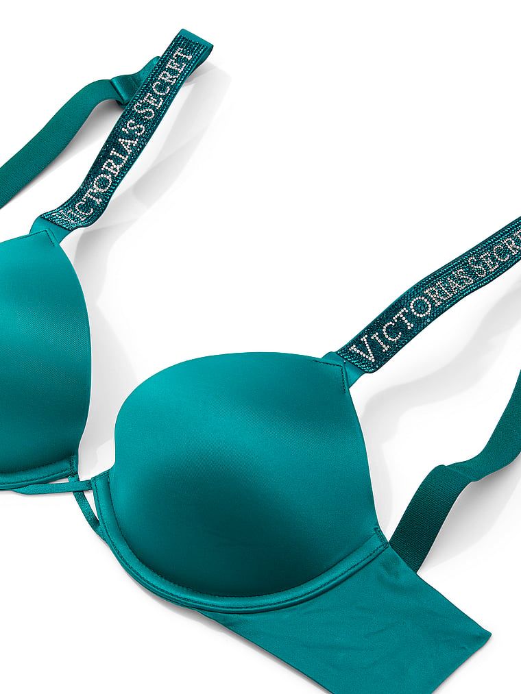 Push-up podprsenka Shine Strap. Produkt je modré barvy a pochází z kolekce Very Sexy.