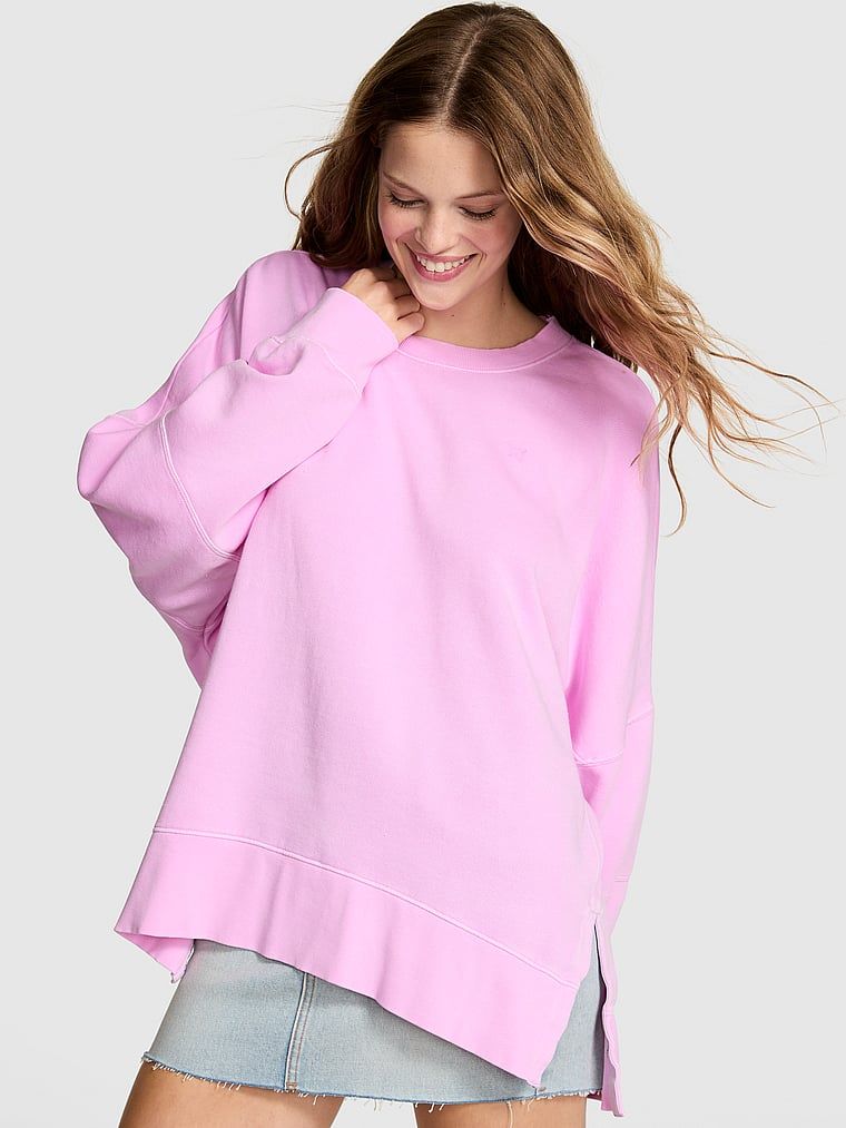 Ivy fleece tuniková mikina s kulatým výstřihem