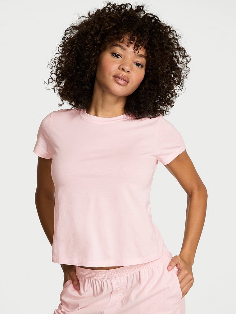 Mix & Match bavlněné noční tričko. Produkt je růžové barvy a pochází z kolekce Victoria's Secret.