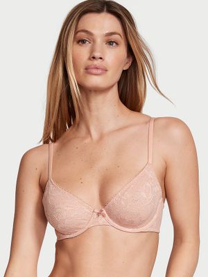 Body by Victoria Neviditelná nepodšitá krajková demi podprsenka s push-up efektem