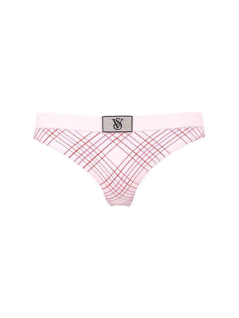 Bavlněná tanga s logem Shine Patch Velvet. Produkt je vzorovaný a pochází z kolekce Cotton.