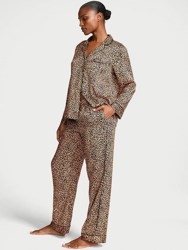 Victoria's Secret Dlouhé pyžamo z lesklého saténu