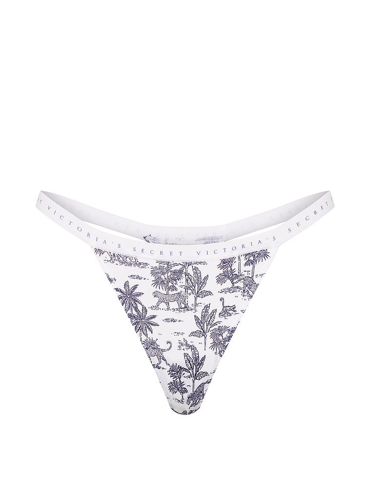 Pružné bavlněné tanga. Produkt je vzorovaný a pochází z kolekce Victoria's Secret.