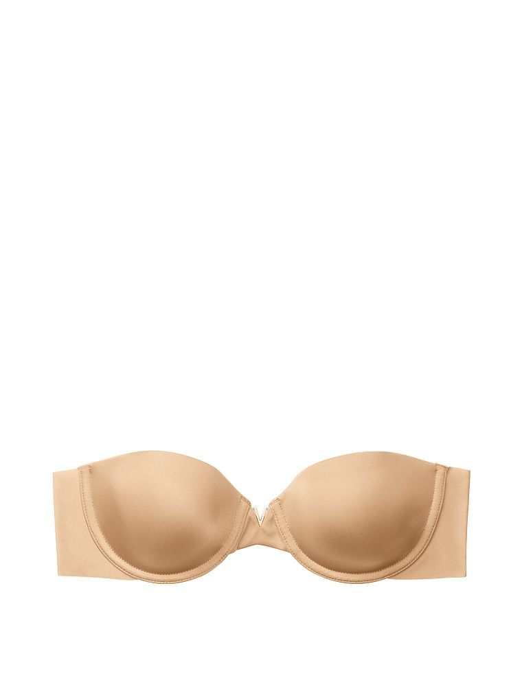 Mírně vyztužená podprsenka bez ramínek Sexy Illusions Strapless. Produkt je béžový a pochází z kolekce Victoria's Secret Bare.