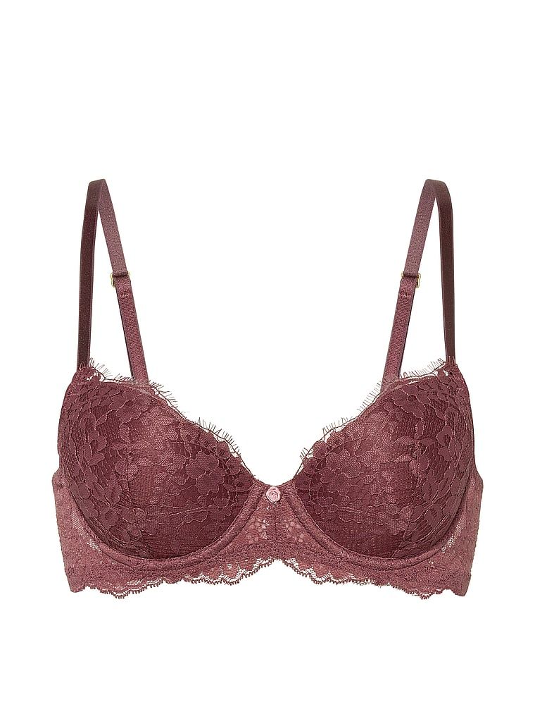 Mírně polstrovaná krajková podprsenka Classic Demi. Produkt je růžové barvy a pochází z kolekce Dream Angels.