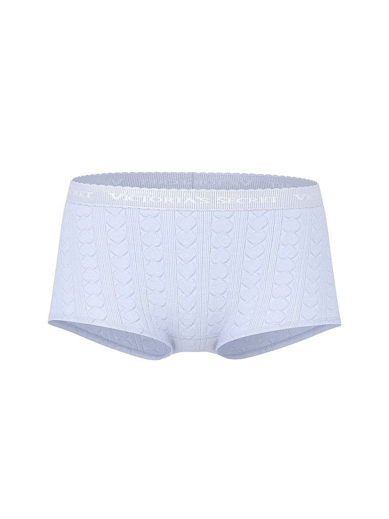 Bavlněné kraťasy se srdíčky a logem Heart Pointelle Boyshort. Produkt je fialové barvy a pochází z kolekce Cotton.