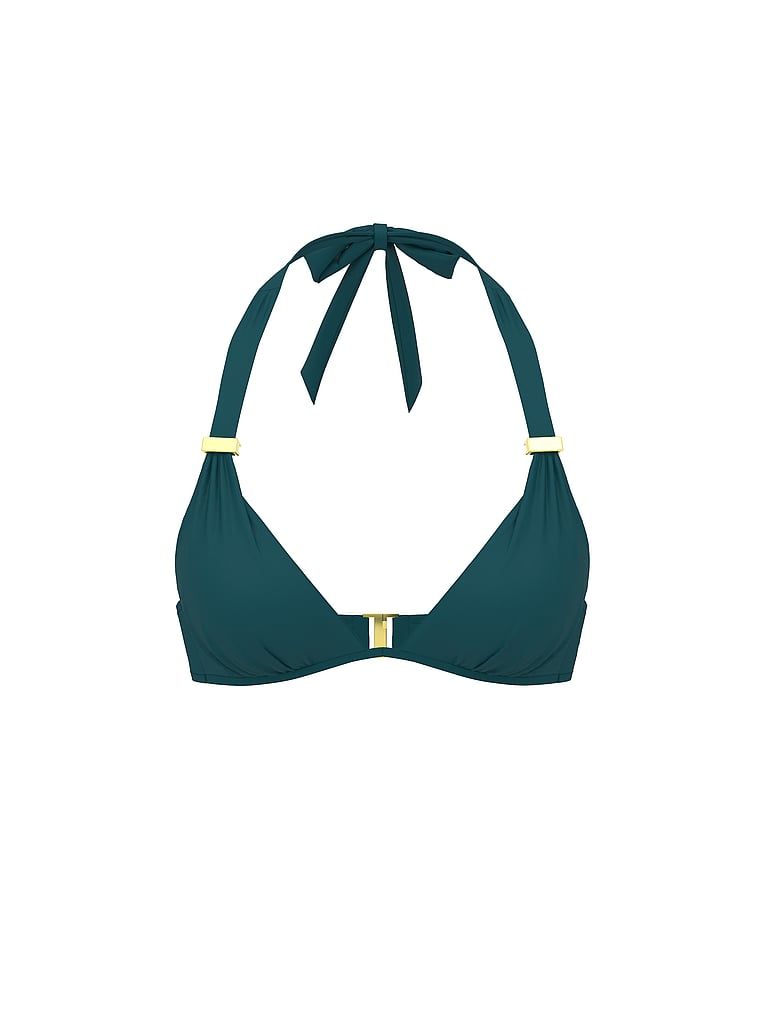 Nezbytný Harlow push-up bikinový top. Produkt je modré barvy a pochází z kolekce Victoria's Secret Swim.