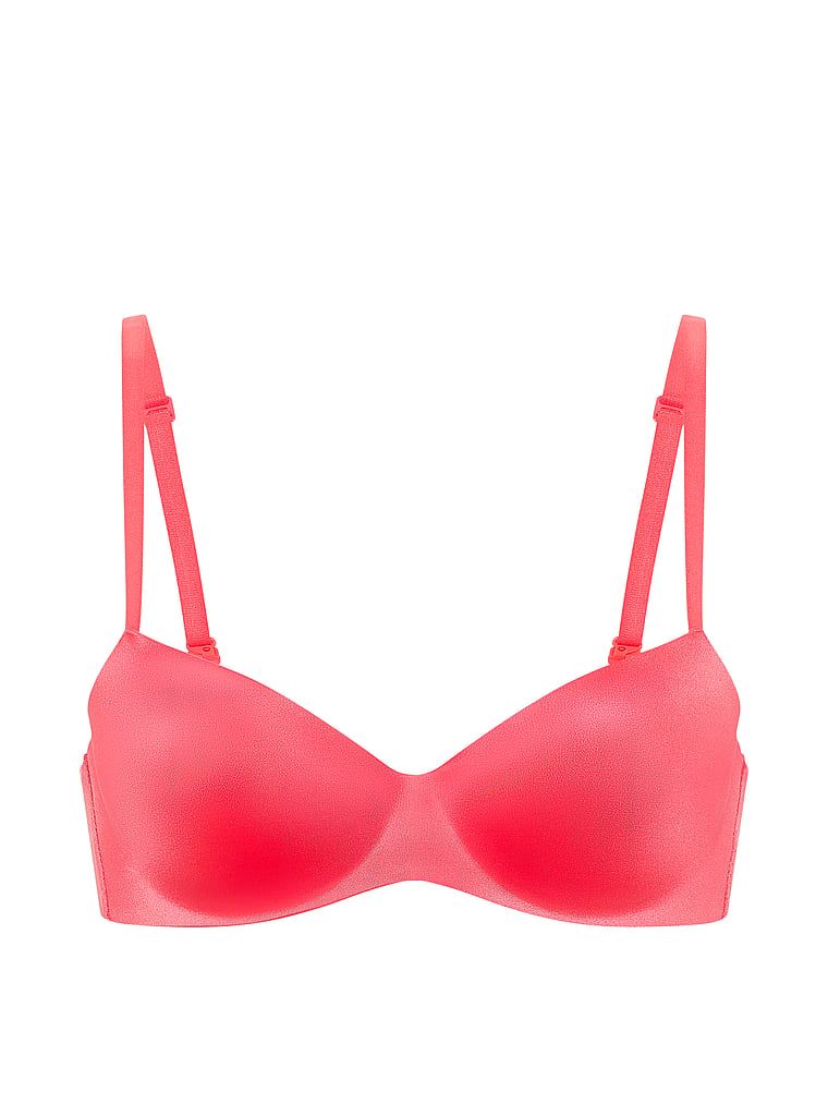 Podprsenka je mírně vycpaná balconetou FlexFactor. Produkt je červené barvy a pochází z kolekce Body by Victoria.