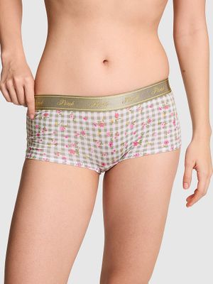 Bavlněné kalhotky boyshort s logem