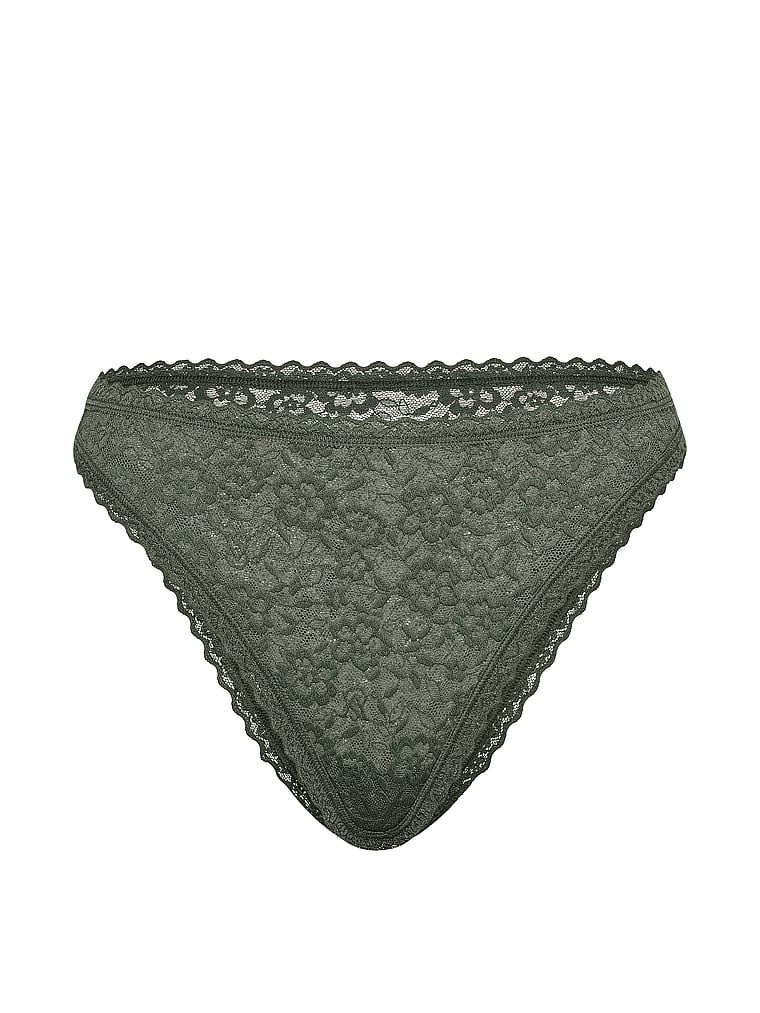 Krajkové kalhotky z krajky z 90. let. Produkt je zelené barvy a pochází z kolekce Lacie.