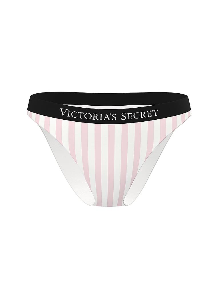 Spodní část bikin VS ikonické logo. Produkt je vzorovaný a pochází z kolekce Victoria's Secret Swim.