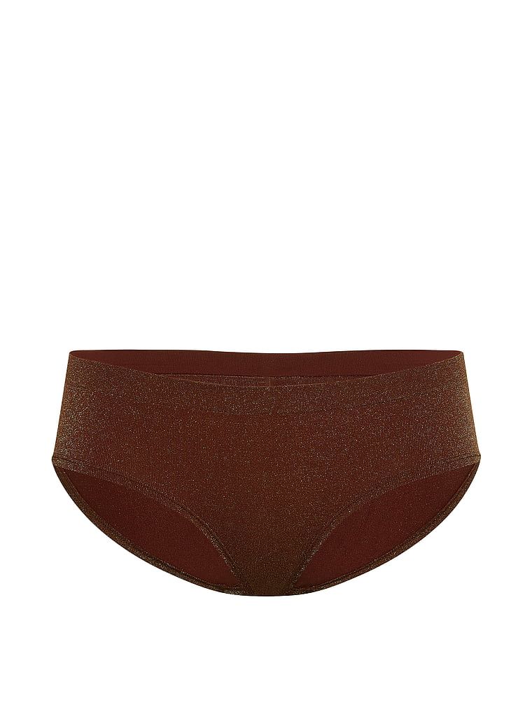 Spodní prádlo z lesklého materiálu Shimmer Hiphugger. Produkt je hnědé barvy a pochází z kolekce Seamless.
