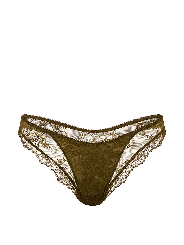 Krajkový překrytý tvar tanga. Produkt je zelené barvy a pochází z kolekce Very Sexy.