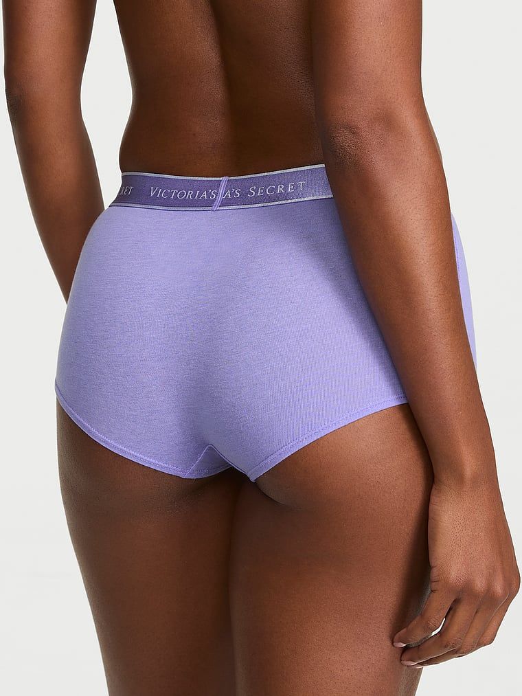 Bavlněné kraťasy s logem v pase Boyshort. Produkt je modré barvy a pochází z kolekce Cotton.