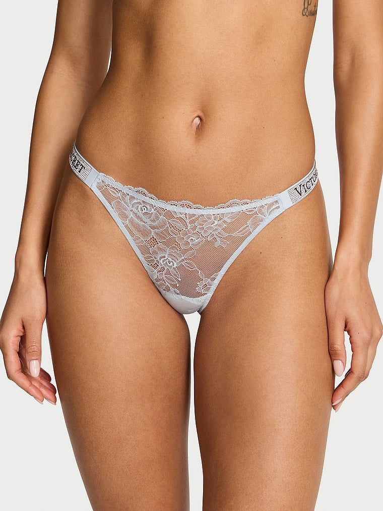 Very Sexy Krajková tanga s lesklými pásky