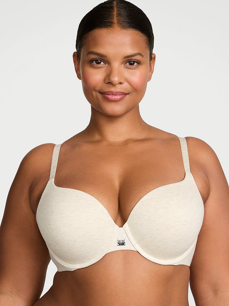 T-shirt Bavlněná push-up podprsenka Perfect Shape s kovovým logem