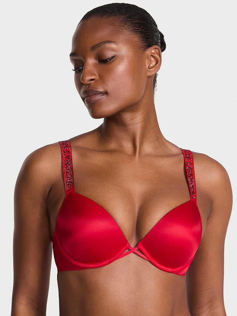 Push-up podprsenka Shine Strap. Produkt je červený a pochází z kolekce Very Sexy.
