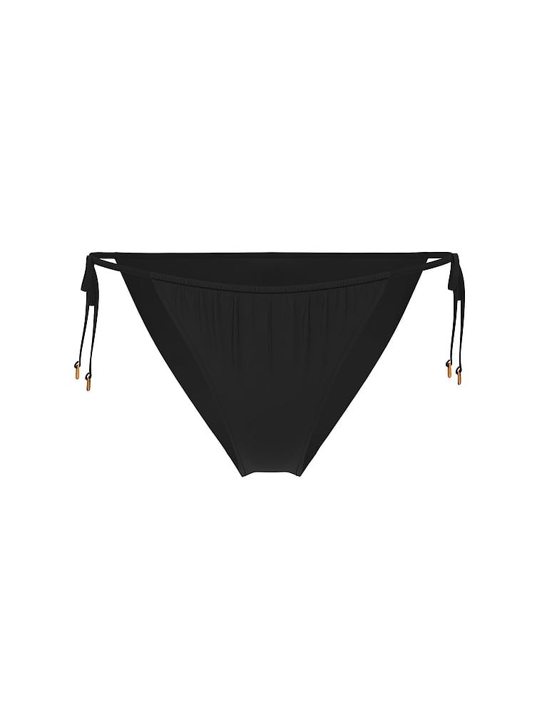 Základní spodní část bikin s bočním svazem Itsy. Produkt je černý a pochází z kolekce Victoria's Secret Swim.