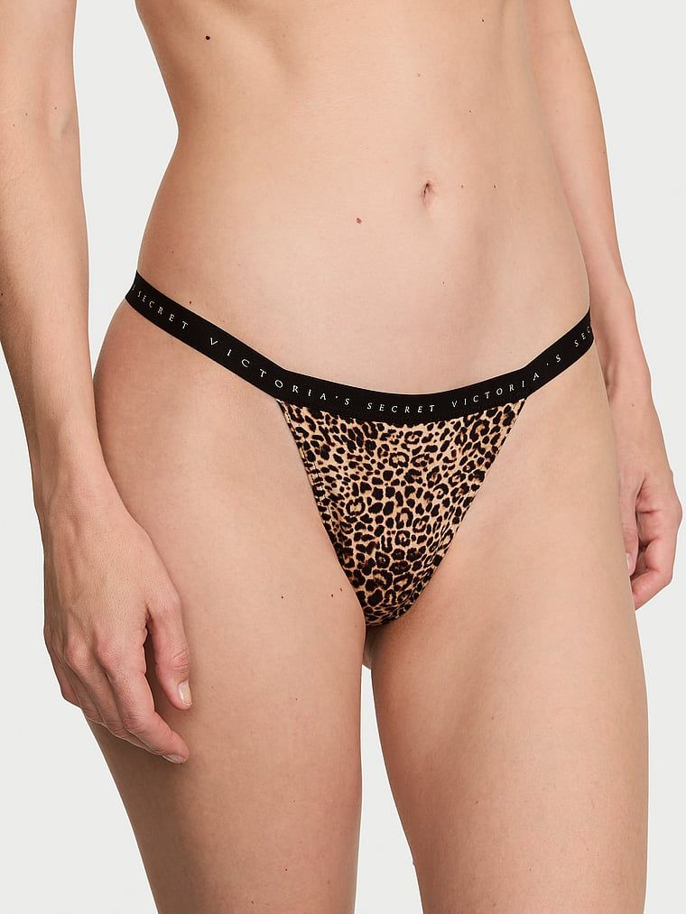 Victoria's Secret Kalhotky V-String z elastické bavlny
