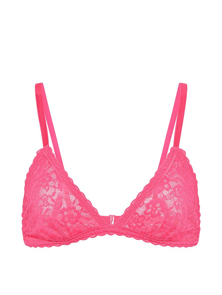Krajková braletka bez polstrování. Produkt je růžové barvy a pochází z kolekce Victoria's Secret.