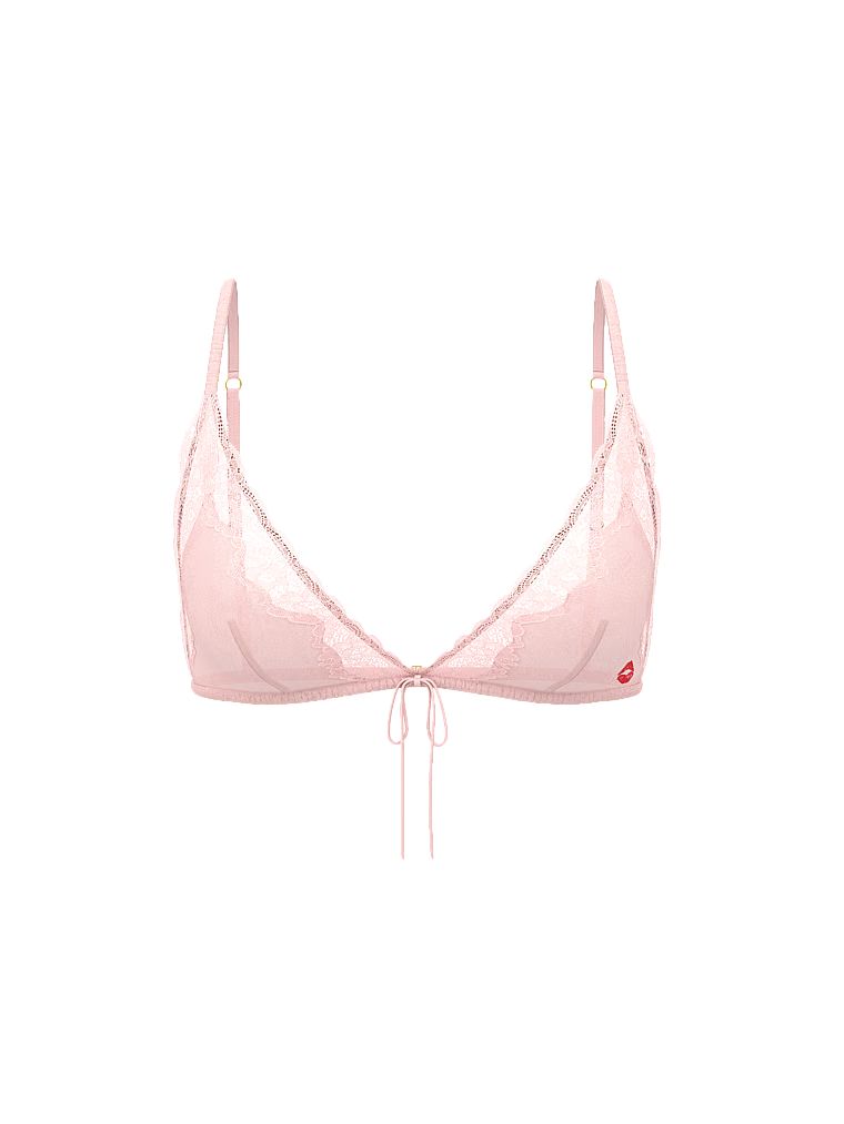 Podprsenka, podprsenka, satén, Tease Kiss. Produkt je růžové barvy a pochází z kolekce Victoria's Secret.
