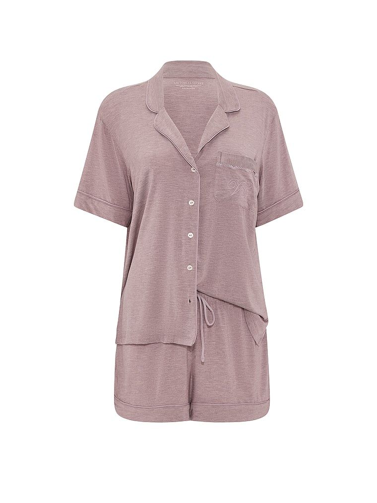 Modální pyžamo se SoSoft kraťasy. Produkt je fialové barvy a pochází z kolekce Victoria's Secret.